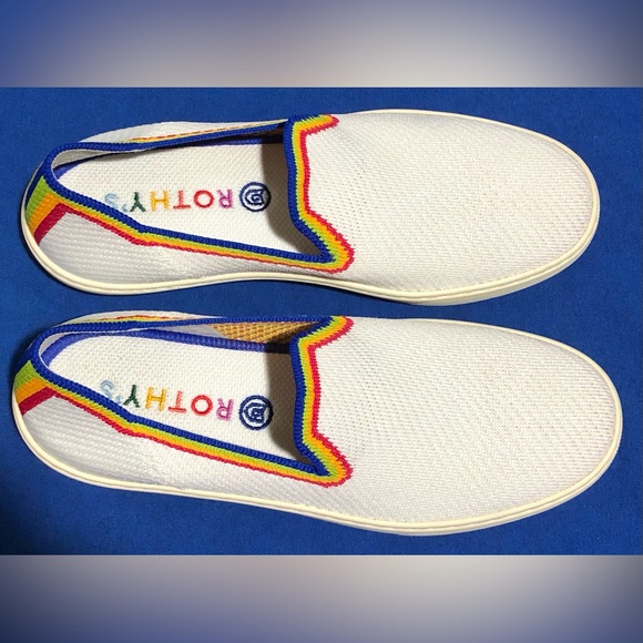 Rothy's White Slip-Ons with Colorful Trim - Picture 7 of 11